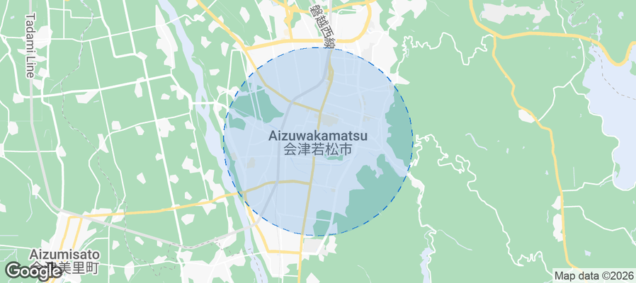 Aizuwakamatsu Airbnb map